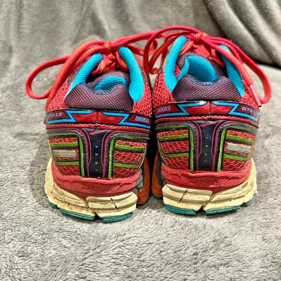 Brooks Adrenaline GTS 15 Women’s Athletic Running Shoes Size 10B Pink/Green/Blue - Picture 4 of 6
